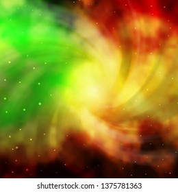 Light Green, Yellow vector pattern with abstract stars. Colorful illustration with abstract gradient stars. Pattern for websites, landing pages.