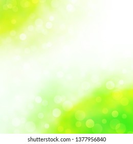 Light Green, Yellow vector pattern with circles. Colorful illustration with gradient dots in nature style. Pattern for booklets, leaflets.
