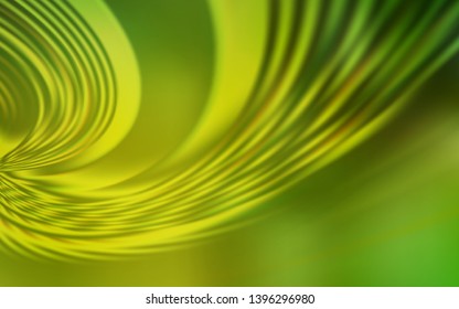 Light Green, Yellow vector pattern with wry lines. Glitter abstract illustration with wry lines. New composition for your brand book.