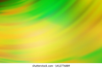 Light Green, Yellow vector pattern with bent lines. A circumflex abstract illustration with gradient. A completely new design for your business.