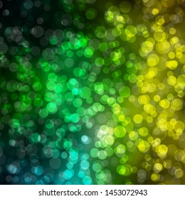 Light Green, Yellow vector pattern with circles. Glitter abstract illustration with colorful drops. Pattern for wallpapers, curtains.