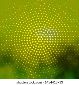 Light Green, Yellow vector pattern with abstract stars. Blur decorative design in simple style with stars. Pattern for websites, landing pages.