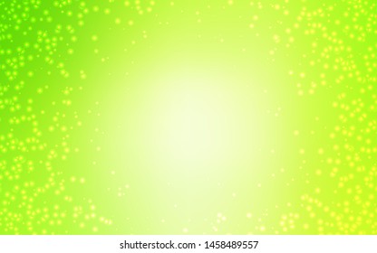 Light Green, Yellow vector pattern with night sky stars. Space stars on blurred abstract background with gradient. Pattern for astrology websites.