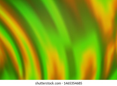 Light Green, Yellow vector pattern with liquid shapes. Geometric illustration in marble style with gradient.  A new texture for your  ad, booklets, leaflets.