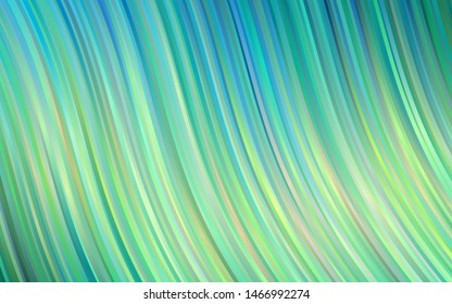 Light Green, Yellow vector pattern with lines, ovals. Colorful abstract illustration with gradient lines. The template for cell phone backgrounds.