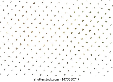 Light Green, Yellow vector pattern with ABC symbols. Shining colorful illustration with isolated letters. Best design for a college poster, banner.