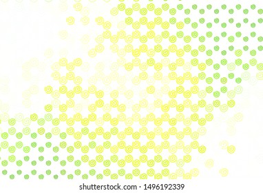 Light Green, Yellow vector pattern with bent lines. Creative illustration in halftone style with gradient. New composition for your brand book.