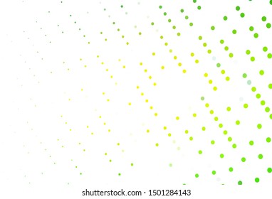 Light Green, Yellow vector pattern with spheres. Blurred bubbles on abstract background with colorful gradient. Template for your brand book.