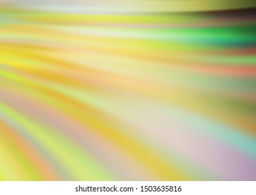 Light Green, Yellow vector pattern with lava shapes. Glitter abstract illustration with wry lines. The elegant pattern for brand book.