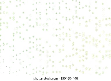 Light Green, Yellow vector pattern with Digit symbols. Blurred design in simple style with collection of numerals. Pattern for ad, booklets, leaflets of education.