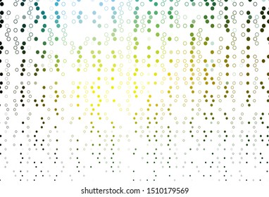 Light Green, Yellow vector pattern with spheres. Blurred bubbles on abstract background with colorful gradient. Pattern for beautiful websites.