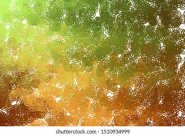 Light Green, Yellow vector pattern with wry lines. Glitter abstract illustration with wry lines. Template for cell phone screens.