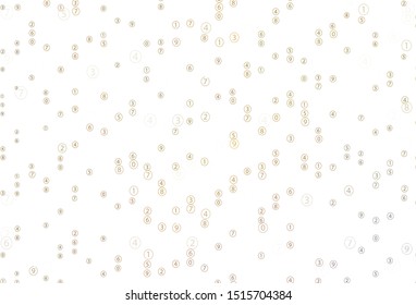 Light Green, Yellow vector pattern with Digit symbols. Colored mathematic signs with gradient on white background. Template for landing page of typography.