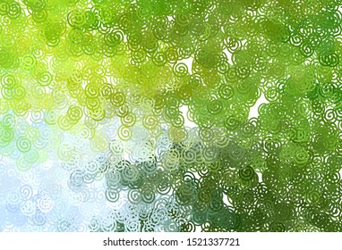 Light Green, Yellow vector pattern with curved lines. A shining illustration, which consists of curved lines. Template for cell phone screens.