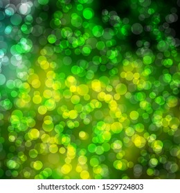 Light Green, Yellow vector pattern with spheres. Colorful illustration with gradient dots in nature style. Pattern for websites.