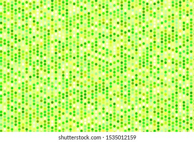 Light Green, Yellow vector pattern with spheres. Blurred bubbles on abstract background with colorful gradient. Pattern for beautiful websites.
