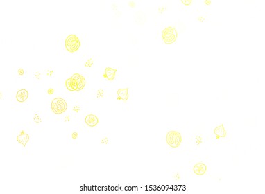 Light Green, Yellow vector pattern with fresh ingredients. Colorful decorative design of snacks in doodle style. Doodle design for your business advert of cafes.