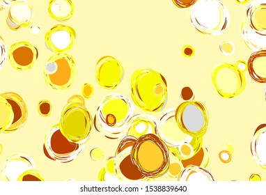 Light Green, Yellow vector pattern with spheres. Abstract illustration with colored bubbles in nature style. Pattern for futuristic ad, booklets.