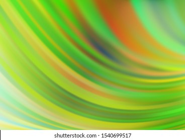 Light Green, Yellow vector pattern with lamp shapes. Shining illustration, which consist of blurred lines, circles. Brand new design for your ads, poster, banner.