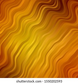 Light Green, Yellow vector pattern with curved lines. Abstract gradient illustration with wry lines. Template for your UI design.
