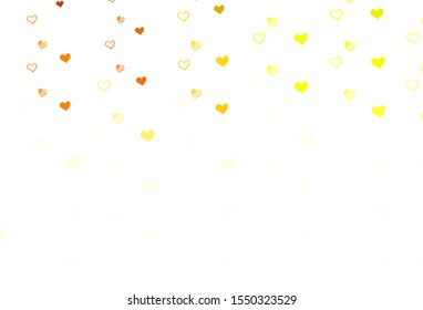 Light Green, Yellow vector pattern with colorful hearts. Beautiful colored illustration with hearts in celebration style. Pattern for carnival, festival romantic leaflets.
