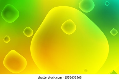Light Green, Yellow vector pattern with lava shapes. Colorful abstract illustration with gradient lines. New composition for your brand book.