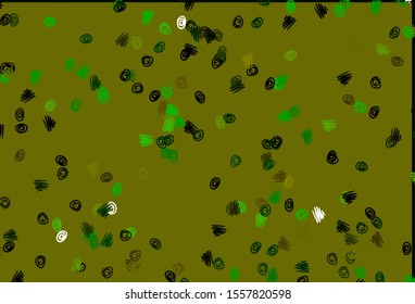 Light Green, Yellow vector pattern with spheres. Beautiful colored illustration with blurred circles in nature style. Completely new template for your brand book.