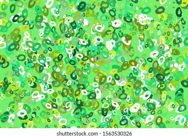 Light Green, Yellow vector pattern with spheres. Illustration with set of shining colorful abstract circles. Pattern for beautiful websites.
