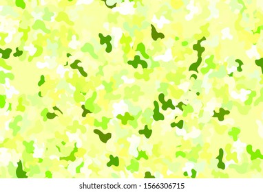 Light Green, Yellow vector pattern with random forms. Decorative design in abstract style with random forms. Modern design for your business card.
