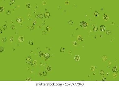 Light Green, Yellow vector pattern with fresh ingredients. Illustration with set of fresh food in doodle style. Design for ad, poster, banner of cafes or restaurants.