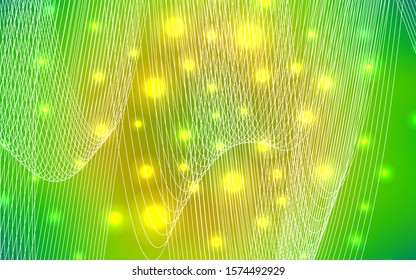 Light Green, Yellow vector pattern with christmas ribbons. Glitter abstract illustration with colorful confetti, ribbons. The template can be used as a background for postcards.