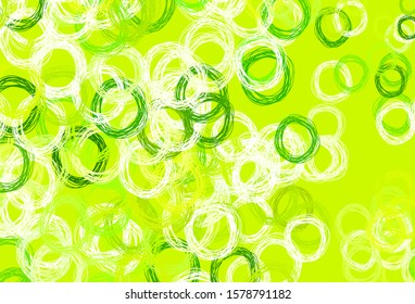 Light Green, Yellow vector pattern with spheres. Beautiful colored illustration with blurred circles in nature style. Design for your business advert.