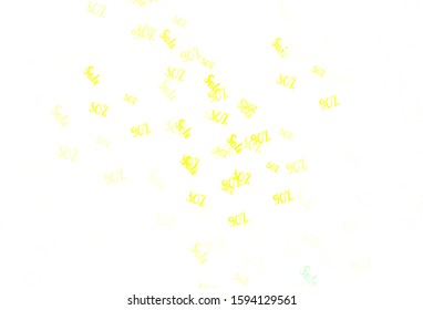 Light Green, Yellow vector pattern with 30, 50, 90 percentage signs. Colored words of sales with gradient on white background. Pattern for ads, posters, banners of sales.