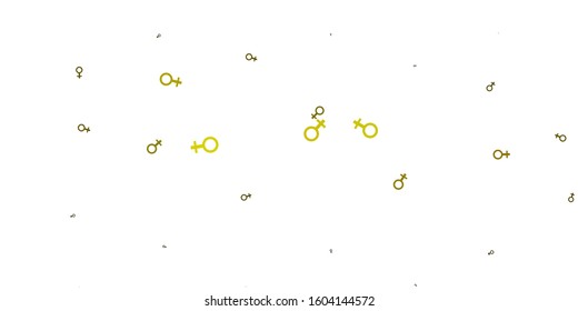 Light Green, Yellow vector pattern with feminism elements. Colorful illustration with gradient feminism shapes. Best design to show the power of women.