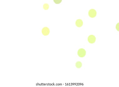 Light Green, Yellow vector pattern with spheres. Blurred decorative design in abstract style with bubbles. Pattern for ads, leaflets.