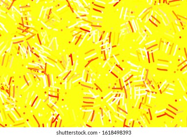 Light Green, Yellow vector pattern with sharp lines, dots. Colorful shining illustration with lines on abstract template. Smart design for your business advert.