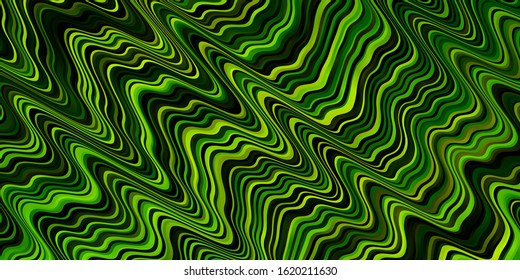 Light Green, Yellow vector pattern with curved lines. Bright illustration with gradient circular arcs. Design for your business promotion.
