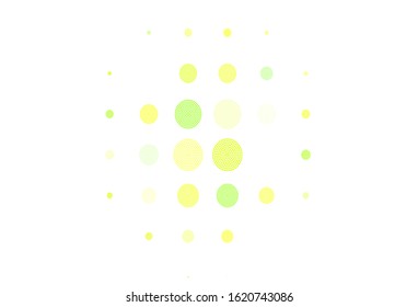 Light Green, Yellow vector pattern with spheres. Blurred bubbles on abstract background with colorful gradient. Design for poster, banner of websites.