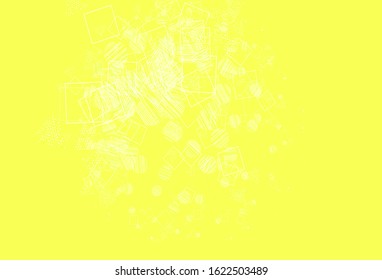 Light Green, Yellow vector pattern with polygonal style with circles. Glitter abstract illustration with spheres, squares, lines. Template for wallpapers.