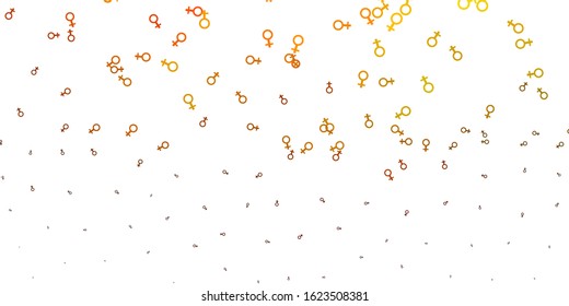 Light Green, Yellow vector pattern with feminism elements. Colorful illustration with gradient feminism shapes. Background for International Women’s Day.