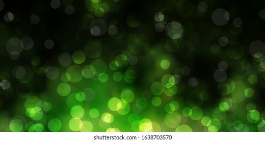 Light Green, Yellow vector pattern with spheres. Abstract colorful disks on simple gradient background. Pattern for websites.