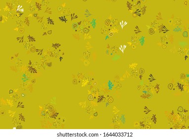 Light Green, Yellow vector pattern with random forms. Colorful chaotic forms with gradient in modern style. Best smart design for your business.