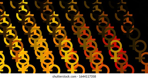 Light Green, Yellow vector pattern with feminism elements. Colorful illustration with gradient feminism shapes. Design for International Women’s Day.