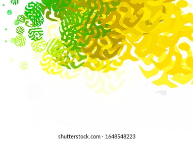 Light Green, Yellow vector pattern with random forms. Colorful chaotic forms with gradient in modern style. Elegant design for wallpapers.