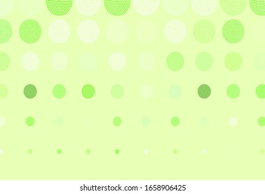 Light Green, Yellow vector pattern with spheres. Beautiful colored illustration with blurred circles in nature style. Pattern for futuristic ad, booklets.