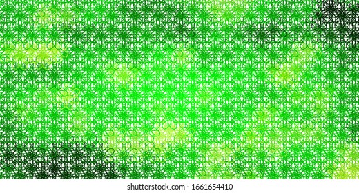 Light Green, Yellow vector pattern with curves. Abstract illustration with bandy gradient lines. Template for cellphones.