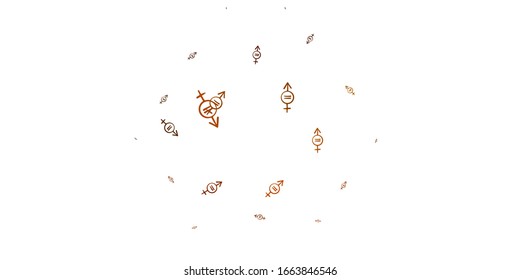 Light Green, Yellow vector pattern with feminism elements. Illustration with signs of women's strength and power. Elegant design for wallpapers.