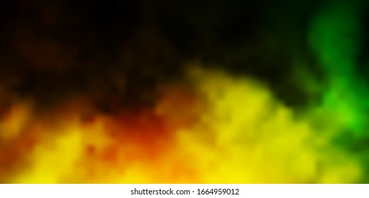 Light Green, Yellow vector pattern with clouds. Illustration in abstract style with gradient clouds. Beautiful layout for uidesign.