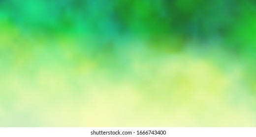 Light Green, Yellow vector pattern with clouds. Shining illustration with abstract gradient clouds. Pattern for your booklets, leaflets.