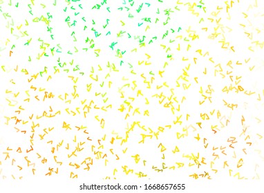 Light Green, Yellow vector pattern with wry lines. Colorful illustration in simple style with gradient. Brand new design for your ads, poster, banner.